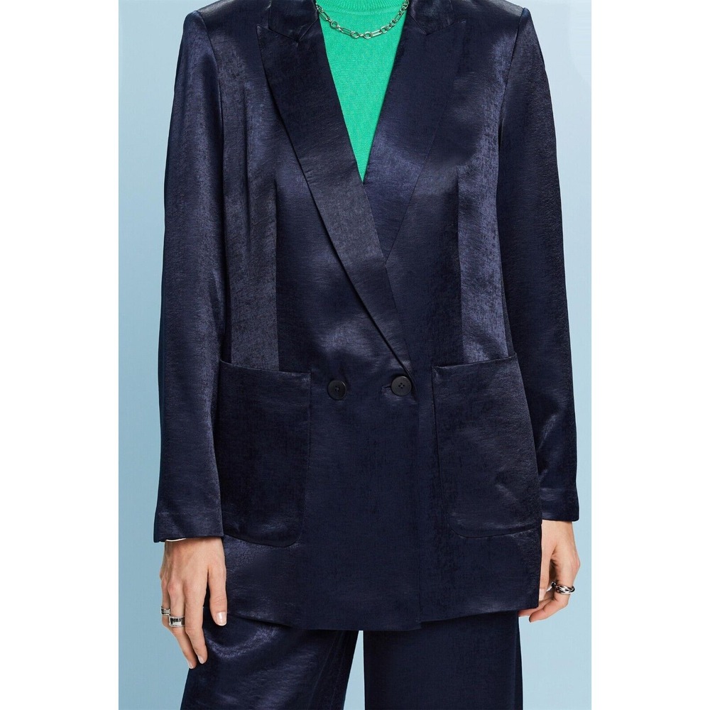 Esprit Navy Blue Sateen Blazer